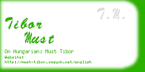 tibor must business card